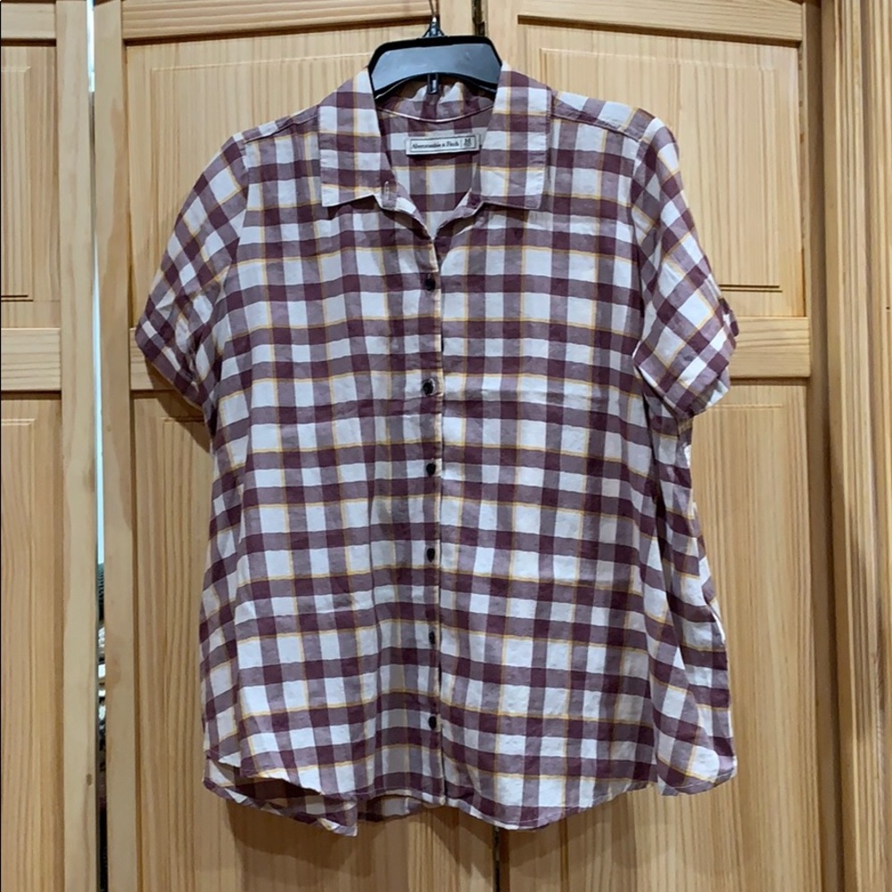 Short Sleeve Button Down Blouse